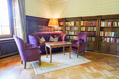 Salon mit Bibliothek